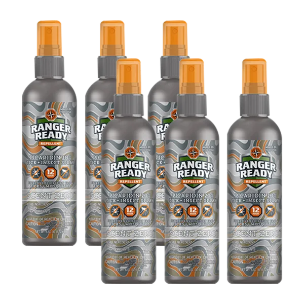 6-Pack: Ranger Ready Insect Repellent with 20% Picaridin 6oz Mist Spray Bottles