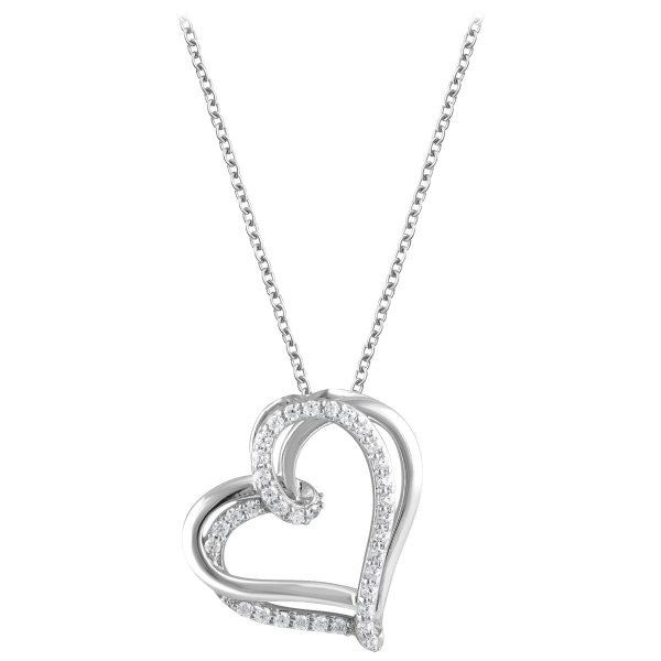 Diamond Muse 1/4 Carat Diamond Silver Heart Pendant Necklace
