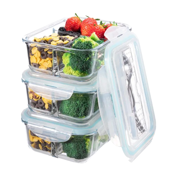 Coccot 6-Piece Meal Prep Glass Storage with Utensils