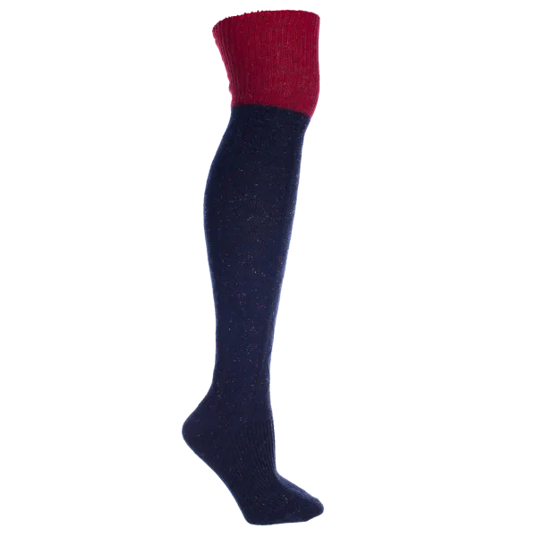 MinxNY Navy Wool Speckled Knee-high Boot Socks