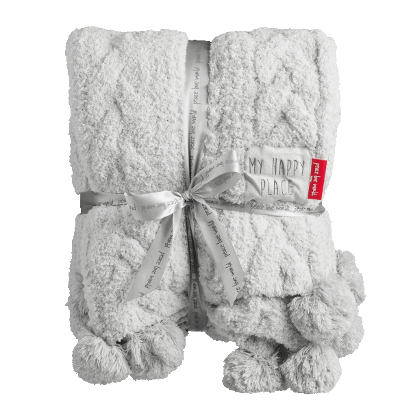 Peace Love World Oversized Cable Knit Throw