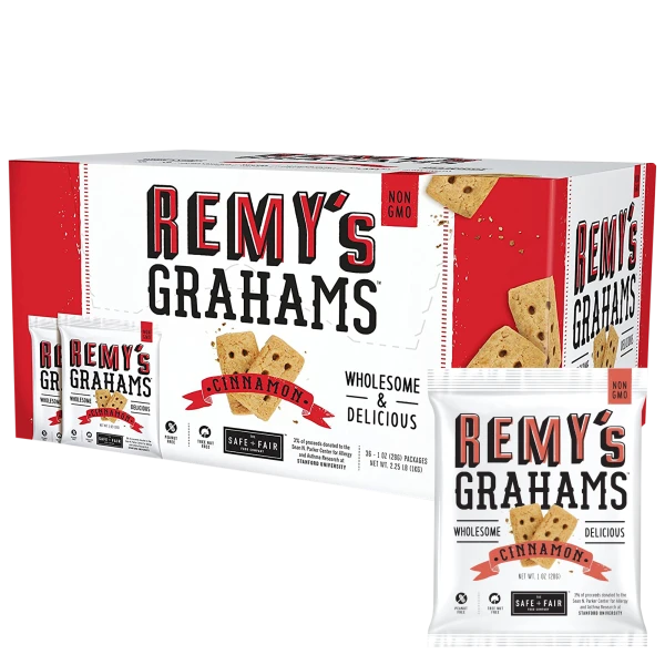 192-Pack: Remy's All Natural Nut Free Cinnamon Grahams