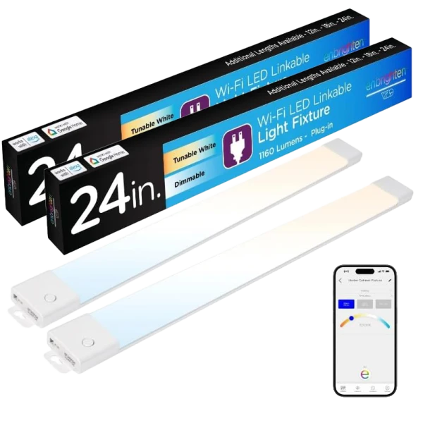 2-Pack: Enbrighten Vibe 24" Smart Under-Cabinet Tunable LED Lights
