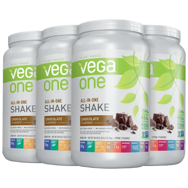 4-Pack: Vega One All-In-One Meal Replacement & Protein Shake (7.72lb Total)