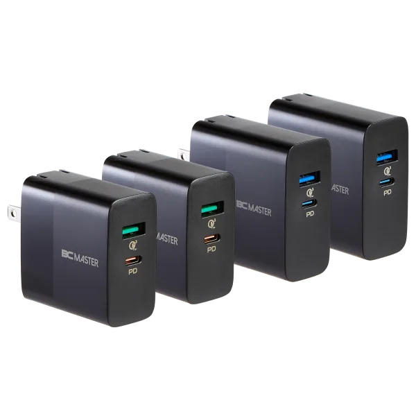 2-Pack: BCMaster 30W or 65W USB-C PD Chargers with 18W USB-A