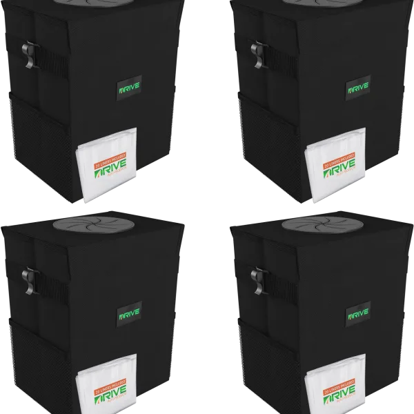 4-Pack: Drive Auto Collapsible Car Trash Cans + 80 Bags