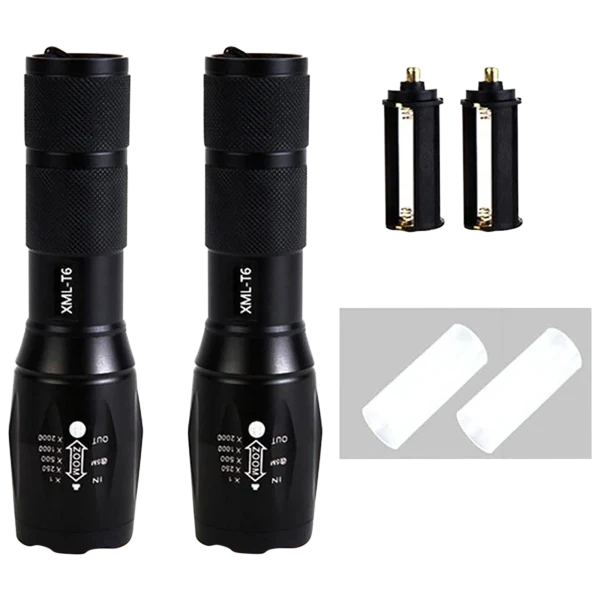 2-Pack: XML-T6 Tactical LED Flashlights