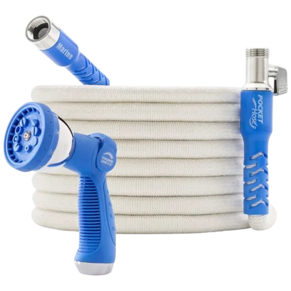 Pocket Hose 100-Foot Marine Garden Hose with Sprayer