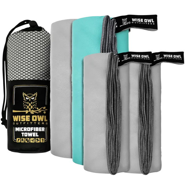 Wise Owl Outfitters 4-Piece Camping Towel Set