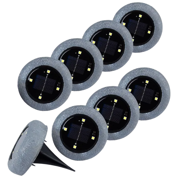 8-Pack: Rock Solar In-Ground Pathway Lights