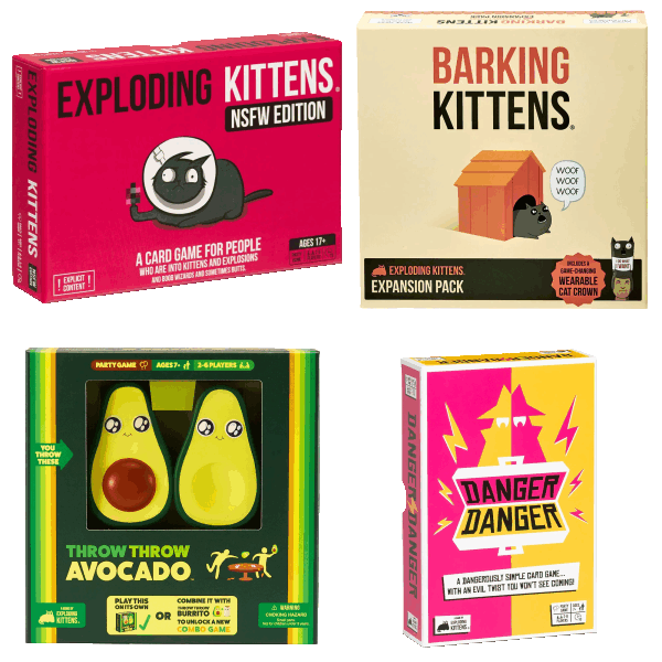 4-Pack: Exploding Kittens Card Game Bundles