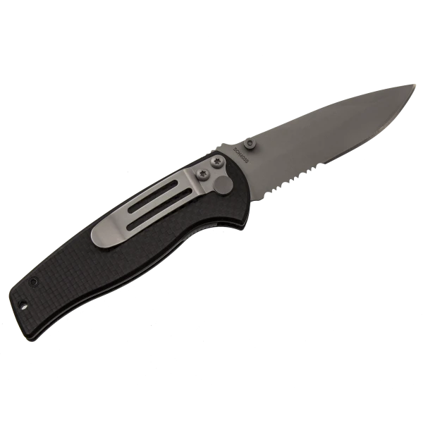 Schrade Partially Serrated Drop Point Blade Knife