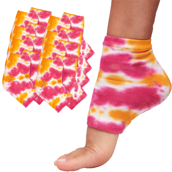 8-Pack: ZenToes Cotton Gel Heel Tie-Dye Socks