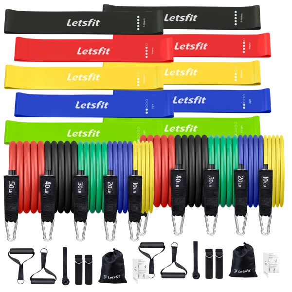 2-Pack: Letsfit 10-Piece Resistance Band Bundle