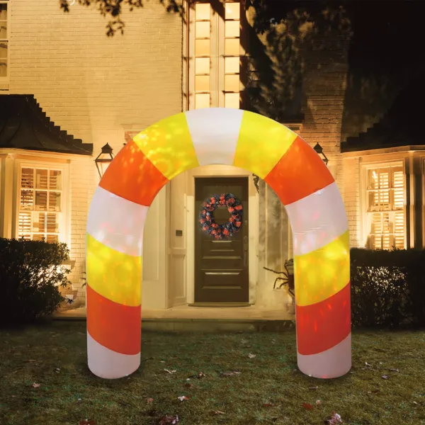 Hay & Harvest 8' Candy Corn Inflatable Arch with Light Show