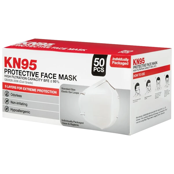 50-Pack: Individually Wrapped KN95 Non-Medical Protective Masks