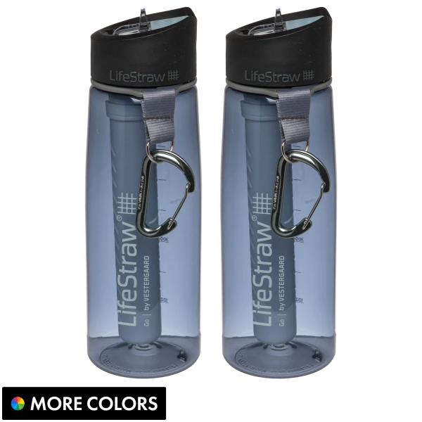 2-Pack: LifeStraw Go 22oz Tritan Water Filter Bottle