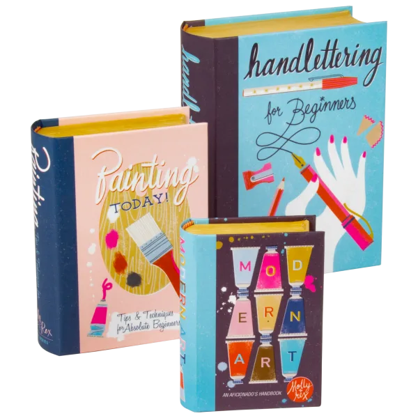 Set of 3 Punch Studio Art Lover Book Storage Boxes