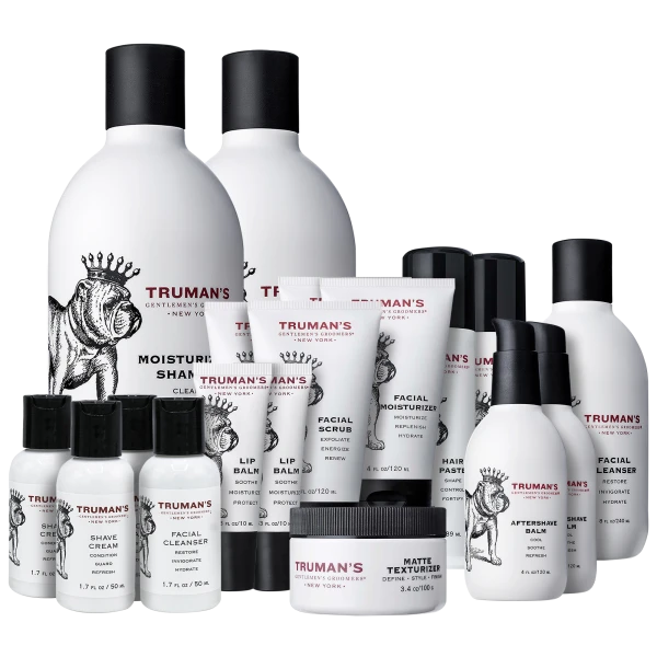 Truman's Gentleman's Groomers 20-Piece Hair & Facial Care Set for Home & Travel