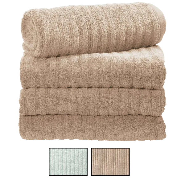 iDesign 4-Piece Ribbed Spa Bath Towel Set