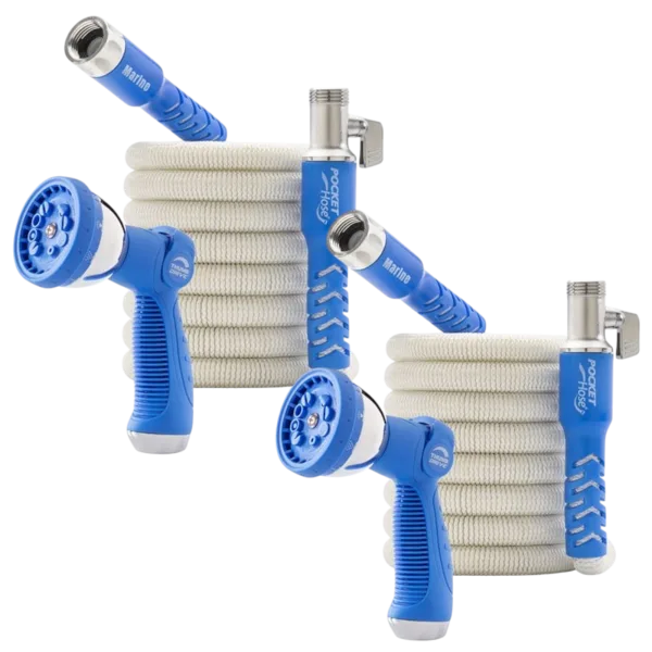 2-Pack: Pocket Hose 50-Foot Expandable Garden Hoses with Hand Sprayers