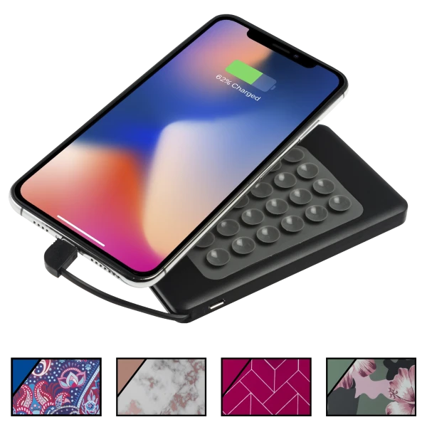 InstaCharge 4000 mAh Suction Cup Power Banks with Ring Stand