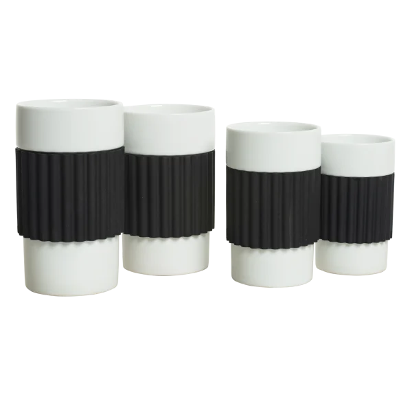 2-Pack: Victor & Victoria Ripple Mugs with Silicone Grips