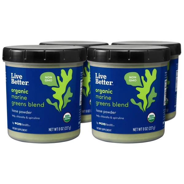 4-Pack: Live Better Raw Organic Greens Blend (8oz each, 32oz total)