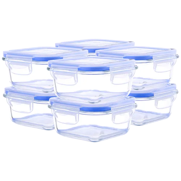 Kinetic Go Green 16-Piece Square Glass Food Storage Set (18oz)