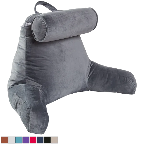 Cheer Collection Extra Large Foam Filled Pillow w/ Detachable Bolster & Headrest