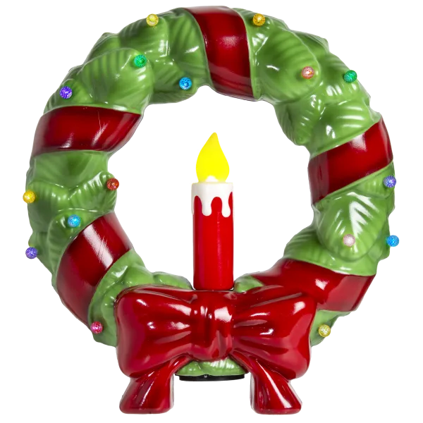 Mr. Christmas Indoor/Outdoor LED Blow Mold Wreath with Timer