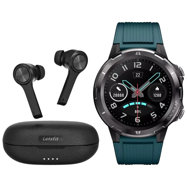 Letsfit Smart Watch + True Wireless Earbuds Bundle