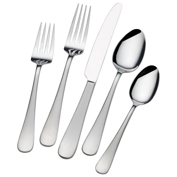 Gourmet Basics by Mikasa Satin Symmetry 42 Piece Flatware Set (Service for 8)