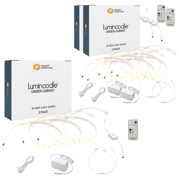 Power Practical Luminoodle Under Cabinet Lights (3-Pack or 6-Pack)