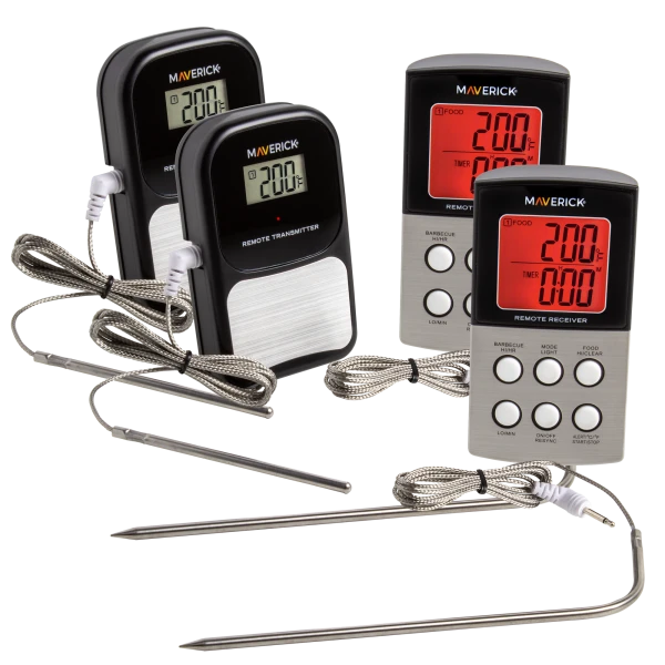 2-Pack: Maverick Wireless Remote Thermometer with 2-High Heat Probes