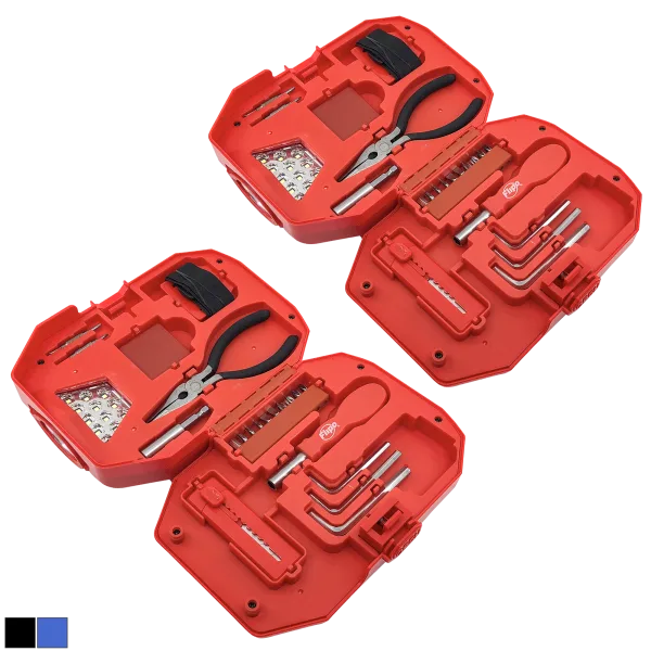 2-Pack: Flipo Tool Pod 24-Piece Tool Set With LED Dual Use Work Light & Headlamp