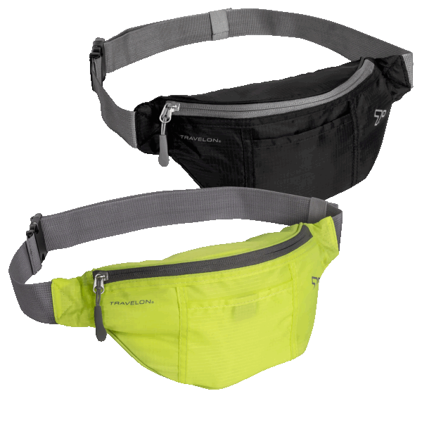 2-Pack: Travelon Assorted Top Zip Lightweight Waist Pack