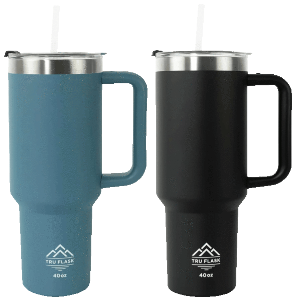 2-Pack: 40oz TruFlask Tumblers with Handle