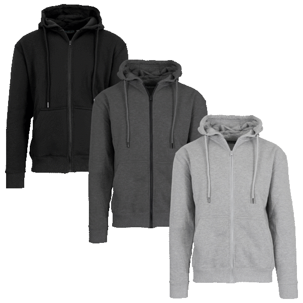 3-Pack: Men's & Women's Fleece-Lined Hoodies