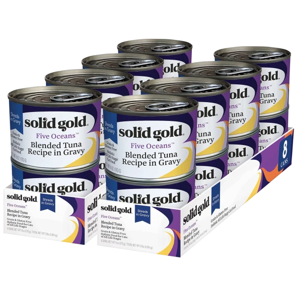 16-Pack: Solid Gold Five Oceans Tuna in Gravy Wet Cat Food (6oz)