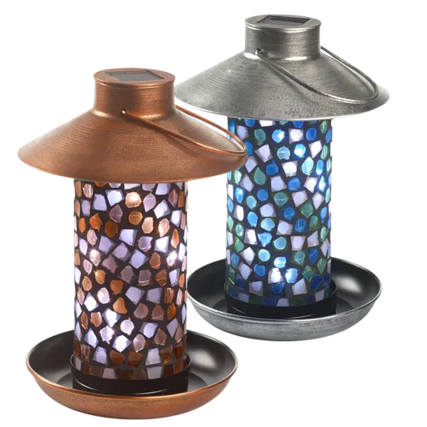 Smart Solar Adelie Mosaic Glass Solar Bird Feeder