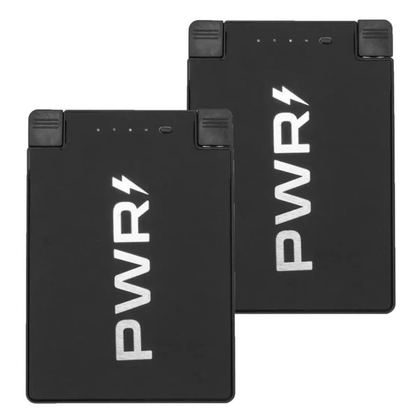 2-Pack: PWRCard 2500mAh Emergency Slim Power Bank with Charging Cables