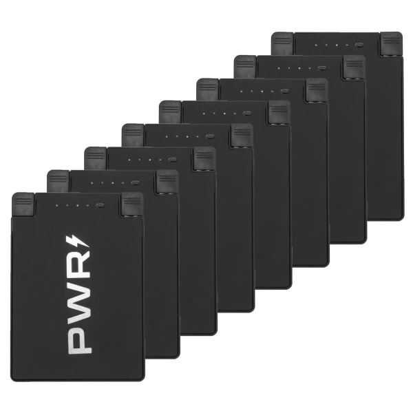 8-Pack: PWRCard 2500mAh Slim Power Banks with Integrated Charging Cables