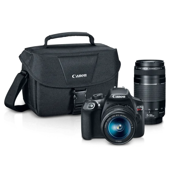 Canon EOS Rebel T6 DSLR with EF-S 18-55mm Lens and EF 75-300mm Zoom Lens