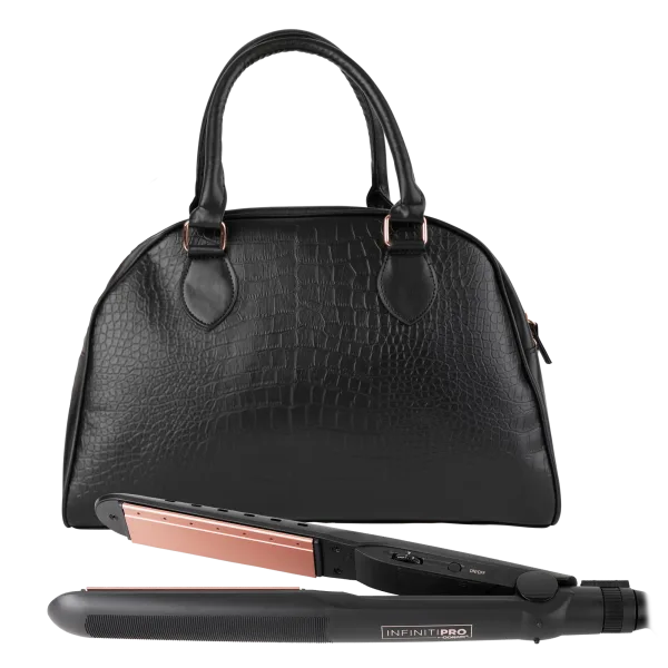 INFINITIPRO by Conair High Heat Flat Iron with Premium Overnight Bag