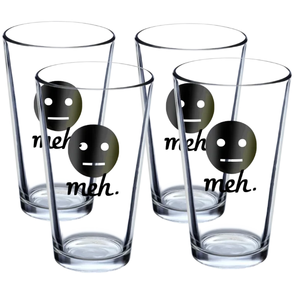 4-Pack: Meh 16oz Pint Glasses