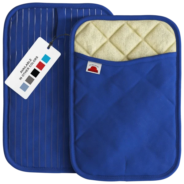 Big Red House 2-Piece Heat Resistant Pot Holders (Dark Royal Blue)