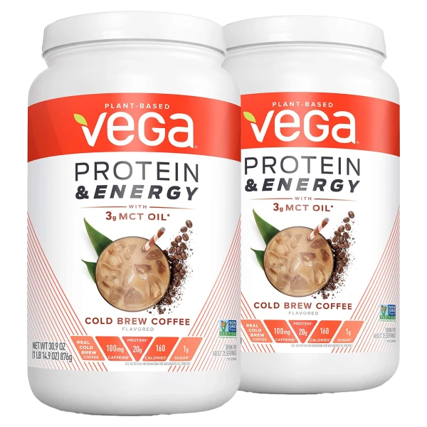 2-Pack: VEGA Protein & Energy Coffee Protein Powder with MCT Oil (3.86 lb Total)