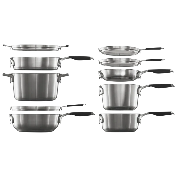Calphalon Select 10-Piece Space-Saving Stainless Steel Cookware Set