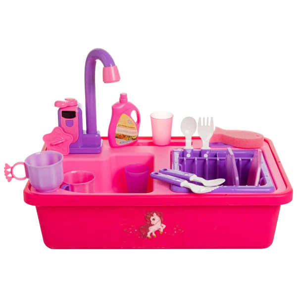 Toy Chef Unicorn Wash Up Kitchen Sink with Color Changing Plates